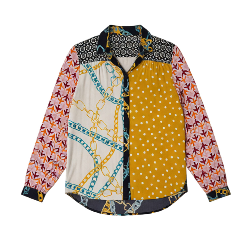 Maeve by Anthropologie Paz Mixed Print Shirt XXS like new!